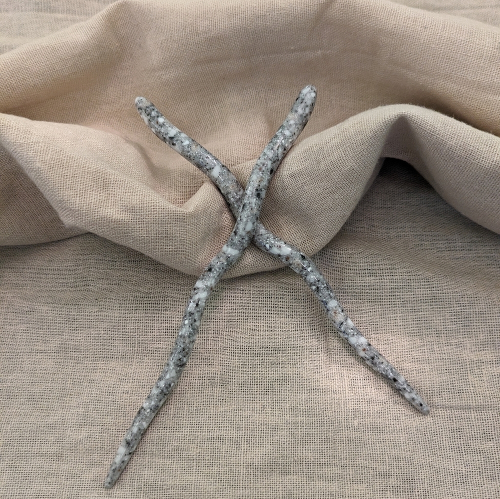Rare Corian Ketylo Handmade Corkscrew Hair Sticks